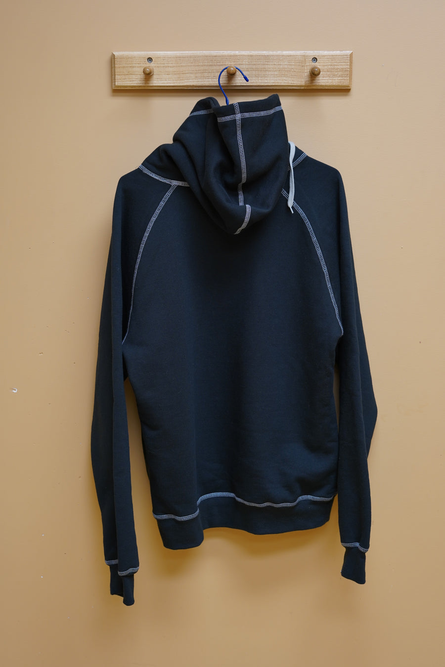 Black with Grey Stitch Hoodie - Moose Design