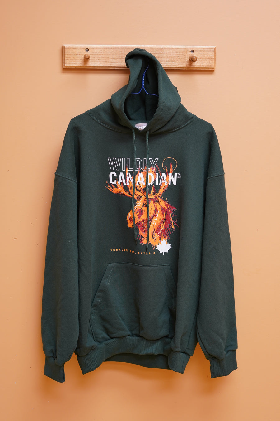 Forest Green Hoodie - Moose Design