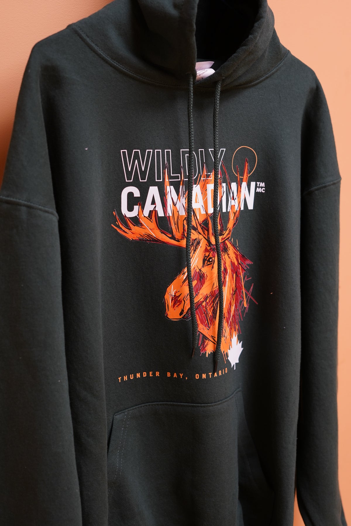 Forest Green Hoodie - Moose Design