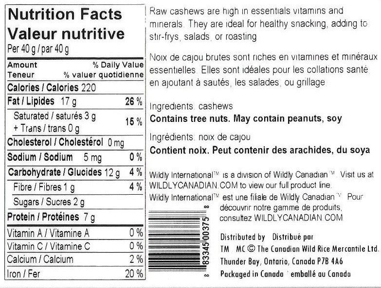 Natural Whole Raw Cashew